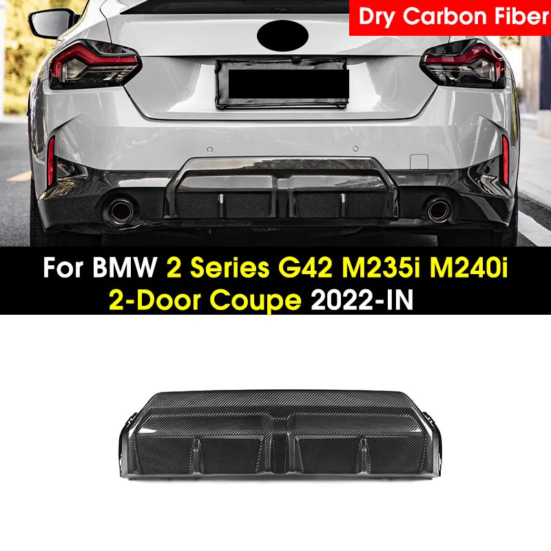 Dry Carbon Fiber Rear Diffuser MP Style Rear Bumper Lip Side Splitters Apron For BMW 2 Series G42 Coupe M-Sport M240i 2022-IN