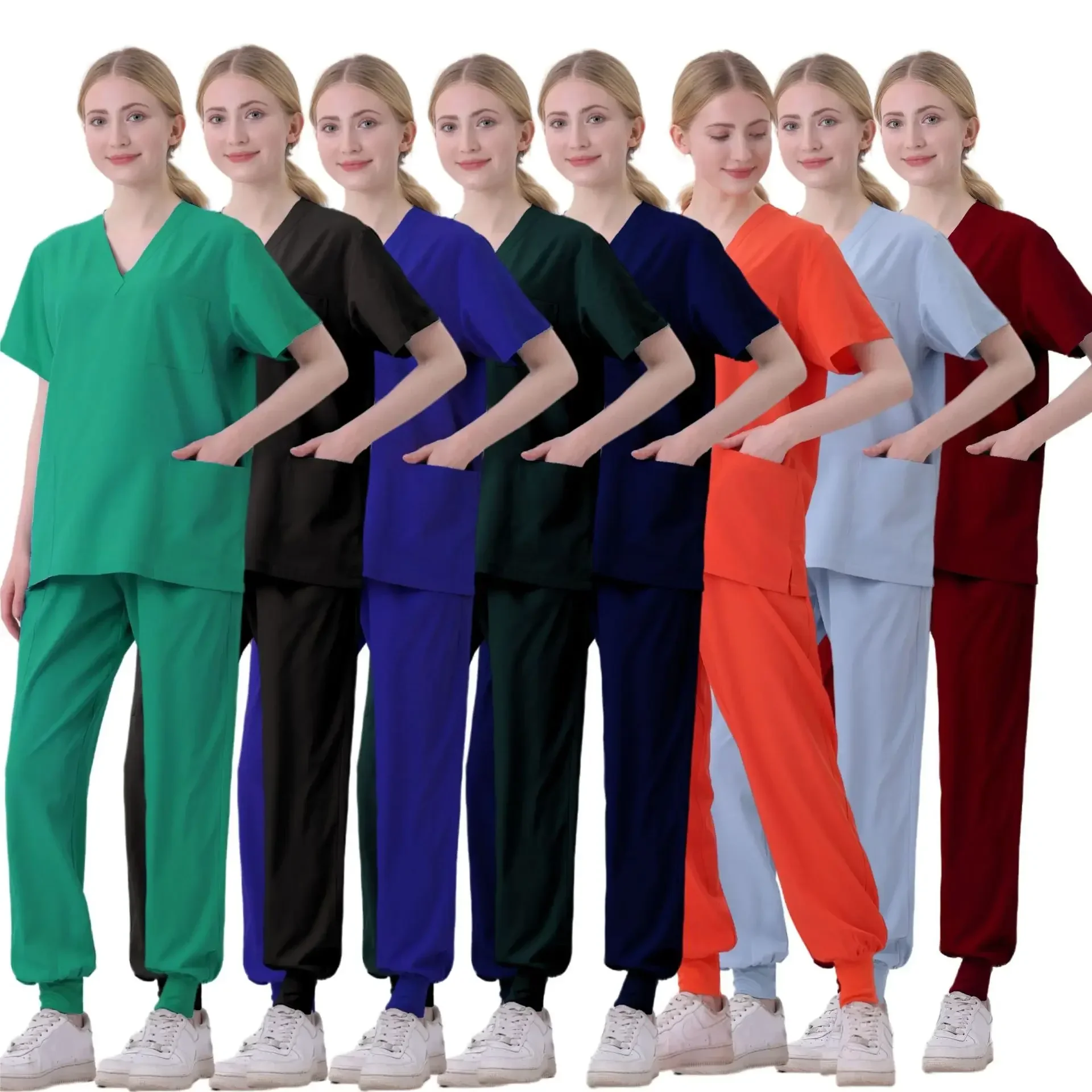 New Product Doctor SPA Beauty Salon Dental Clinic Nurse Work Clothes Short Sleeve Long Pants Female Leisure Sports