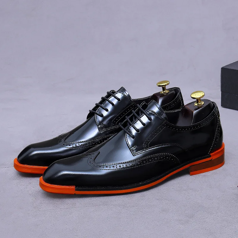 

Men's Genuine Leather Oxfords Low Top High Quality Formal Business Shoes Comfortable Casual Leather Footwear Office Daily Wear
