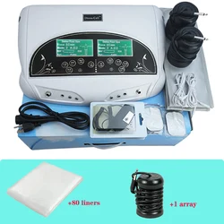 Dual System Ion Detox Foot Spa Machine With Electrode Pads and Heating Belt For 2 Person Feet Bath Cell Cleanse Massage Machine