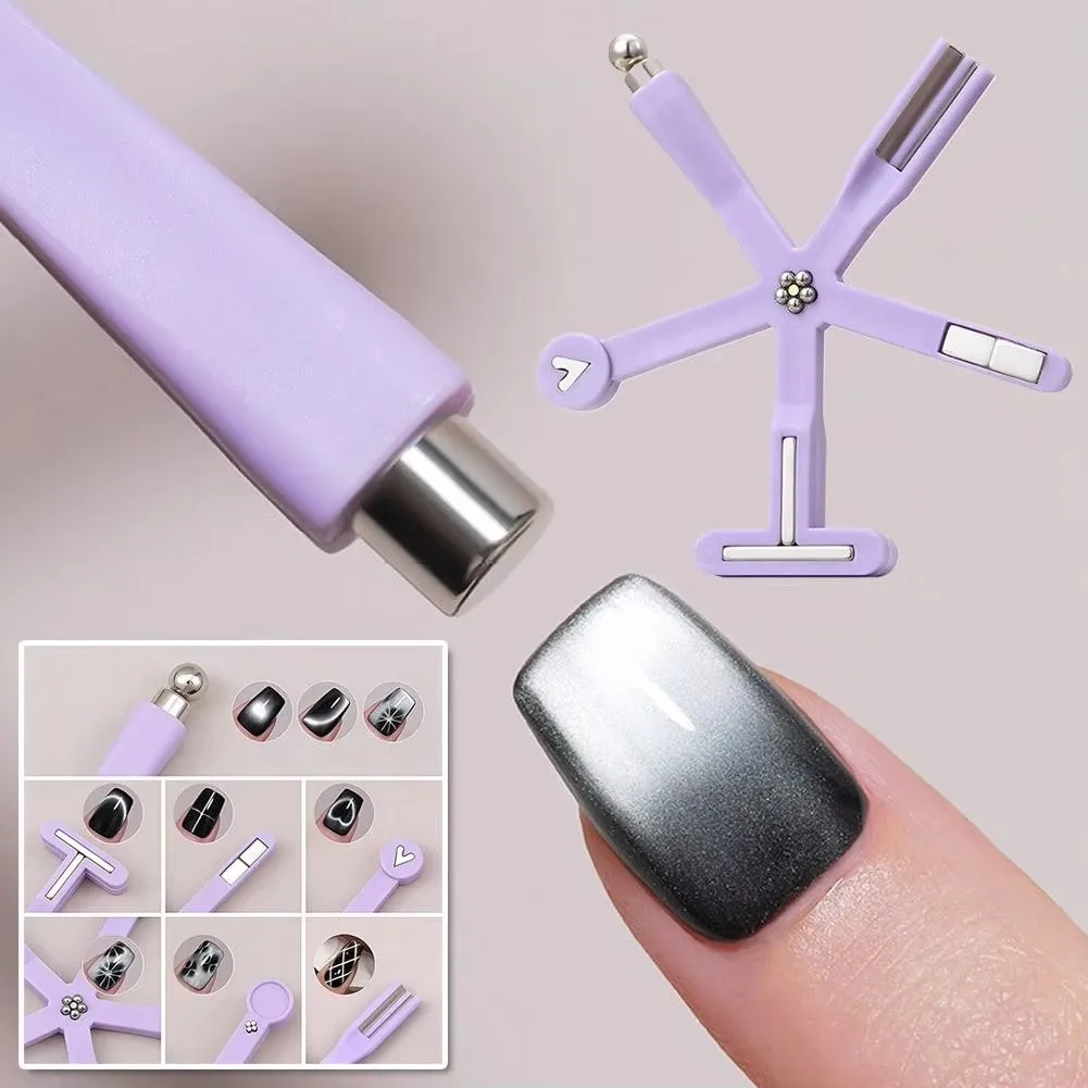 Nail Art Cat's Eye Magnet, Multi-functional Pattern Crystal Stone Magnetic Strip Stick, Cylindrical Magnet Tool