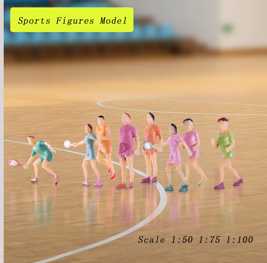 

15pcs 1:50-1:100 ABS Painted Miniature Sports Figures People Model Making Materials DIY Architecture Building Layout for Diorama