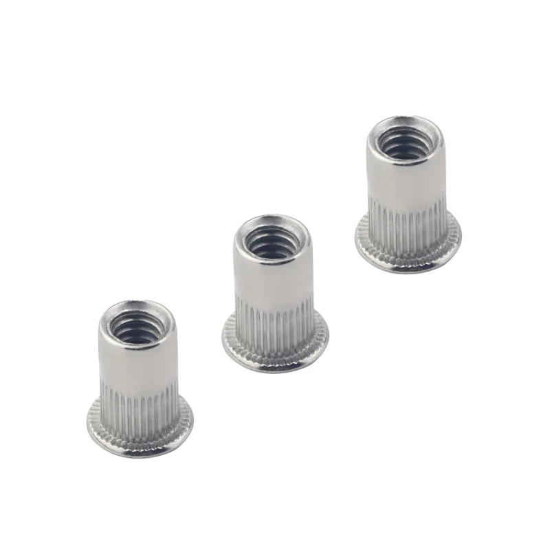 60 Stück Nietmuttern M5 304 Edelstahl Flachkopf-Nietmutter Metrisches Gewindeeinsatzmutter Rändelkörper