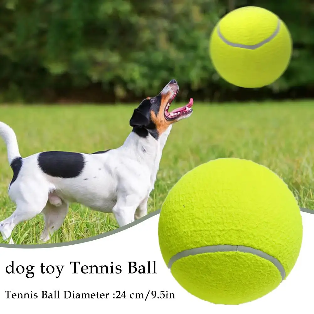 Giant Tennis Ball Pet Inflatable Toy for Dog Training Ball 24cm Large Tennis Ball with Air Pump Interactive Dog Toys