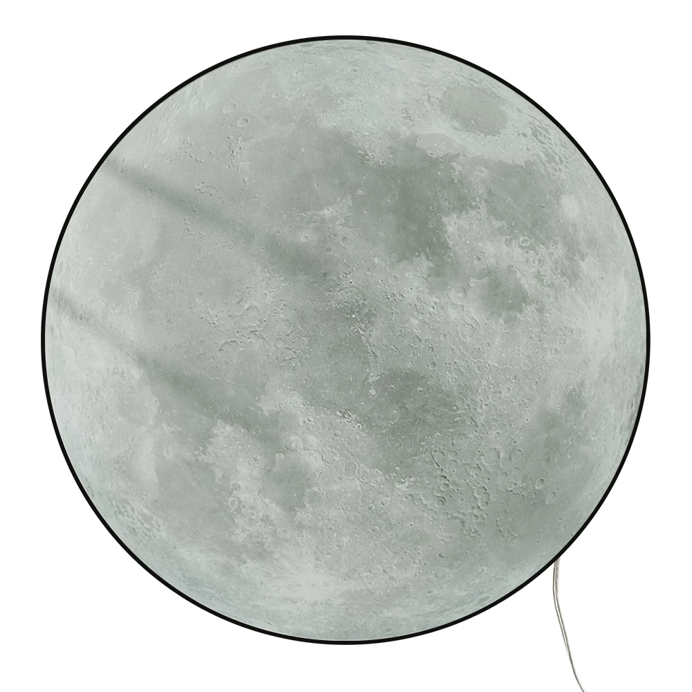Planet Moon Digital Wall Clock Home Decor Large Display LED Lunar Wall Clock For Living Room with Temperature Date Day Display