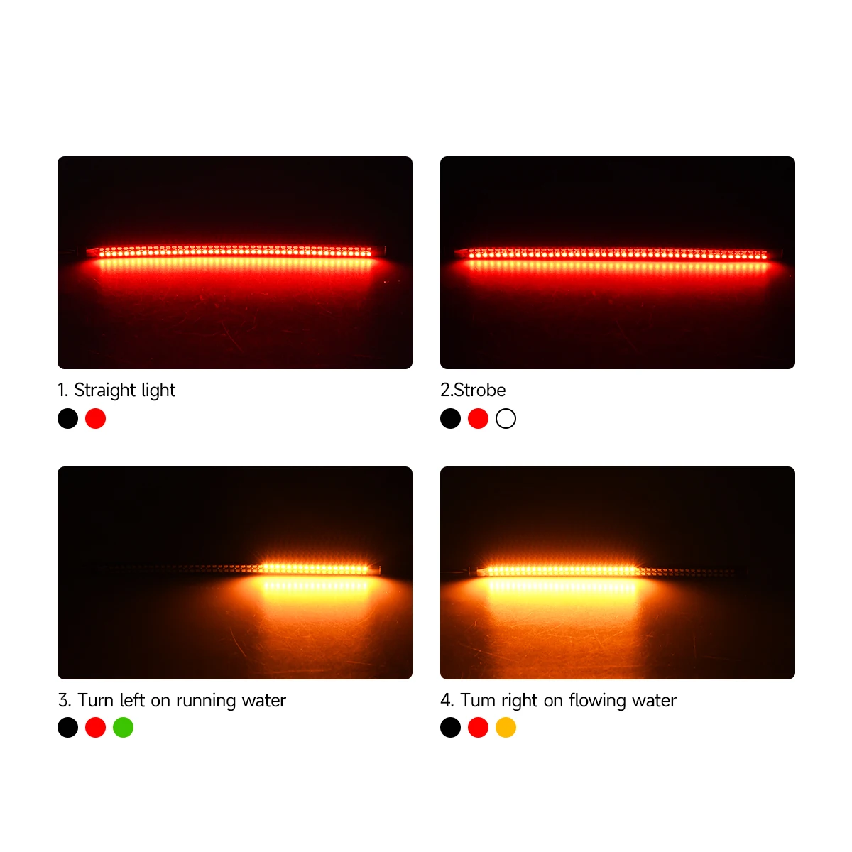 Motorcycle Led Rear Turn Signal Brake Light Stop Daytime Running Lights for Motorcycle ATV Waterproof Dual Color 12V Universal