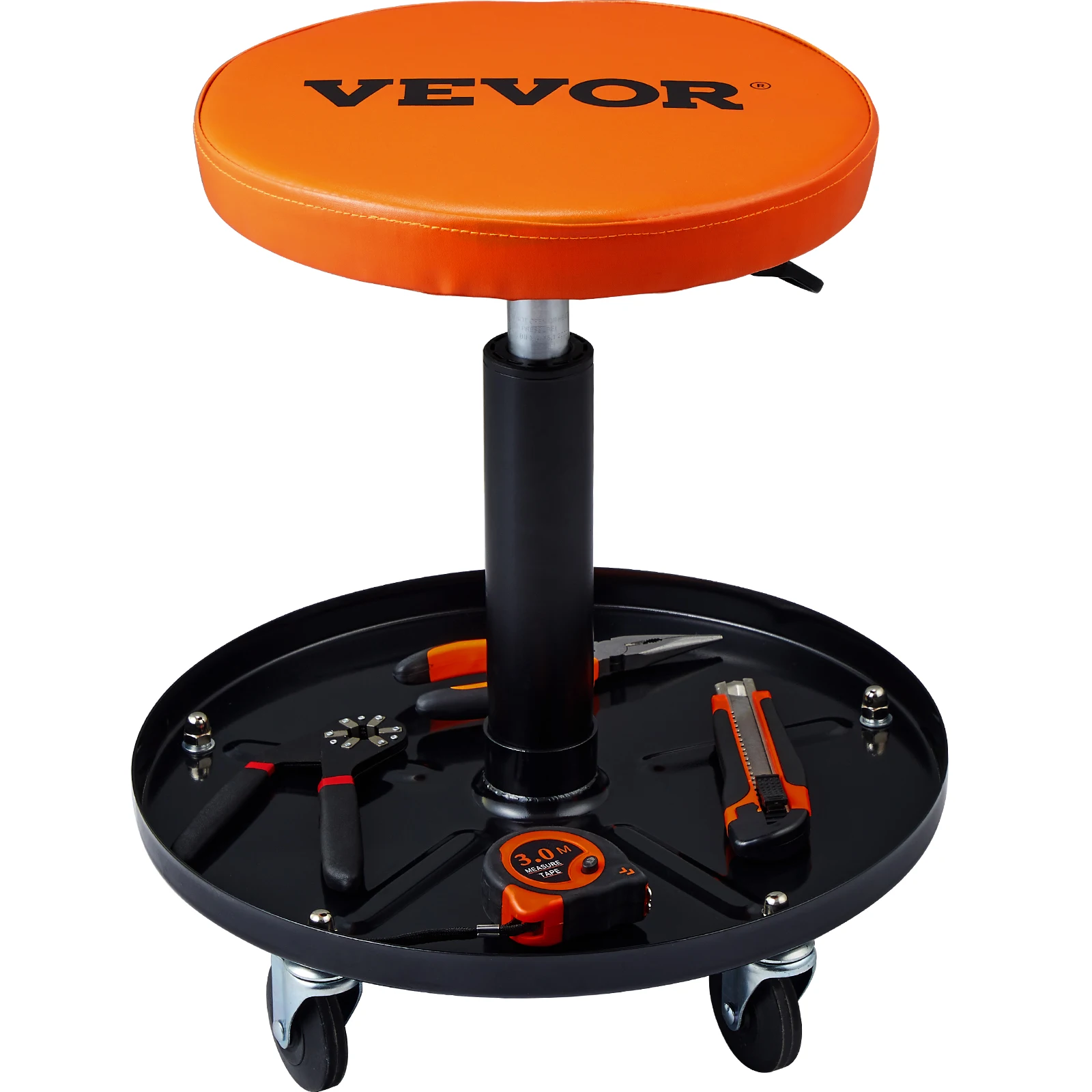 

VEVOR Mechanic Stool 250 LBS Rolling Pneumatic Creeper Garage/Shop Seat Padded Rolling Workshop Stool for Garage Auto Repair