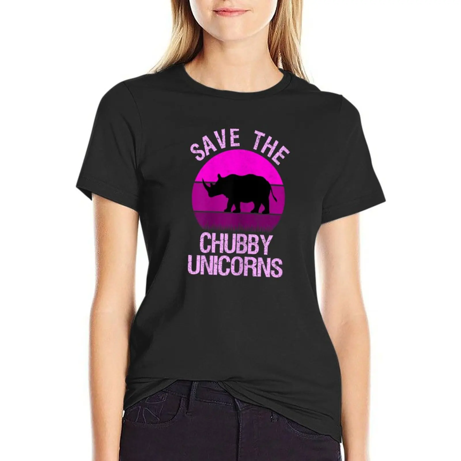 

Save The Chubby Unicorns funny chubby T-Shirt lady clothes tees quick-drying tshirts woman