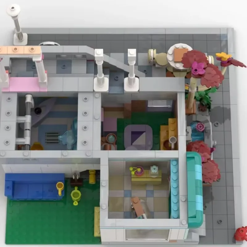 スプリングフィールド モデル Moc ビルディング ブリック コーナー アパートメント & ストア テクノロジー モジュラー ブロック ギフト クリスマス おもちゃ DIY 組み立てセット