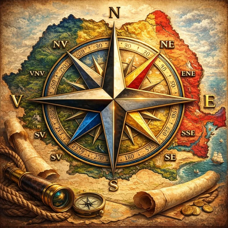 

500PCS/1024 PCS Jigsaw Puzzles Landscape Compass Map Challenging Family Activity Game for Gameroom Bedroom Home Decor