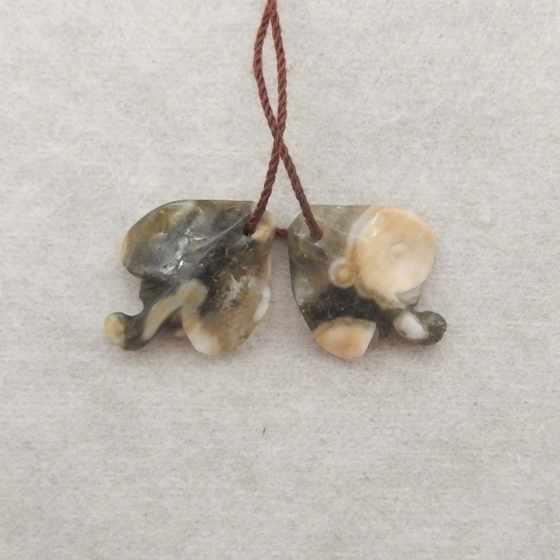 

Натуральная океанская яшма, серьги ручной работы в форме манты, модные украшения, серьги и аксессуары для ожерелья, 19x16x5 мм, 2,8 г