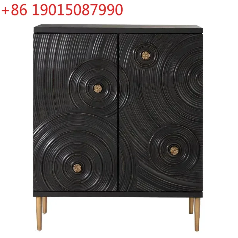 

Ретро-тумба из массива дерева, современный минималистичный декоративный шкаф для прихожей, креативный резной декоративный шкаф.