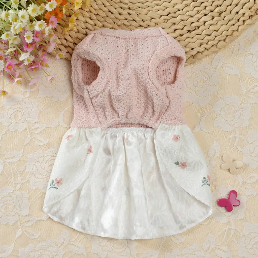Adorable Stylish Sweet Ladylike Dog Dress Cotton Dog Clothes Bow Tie for Daily Life