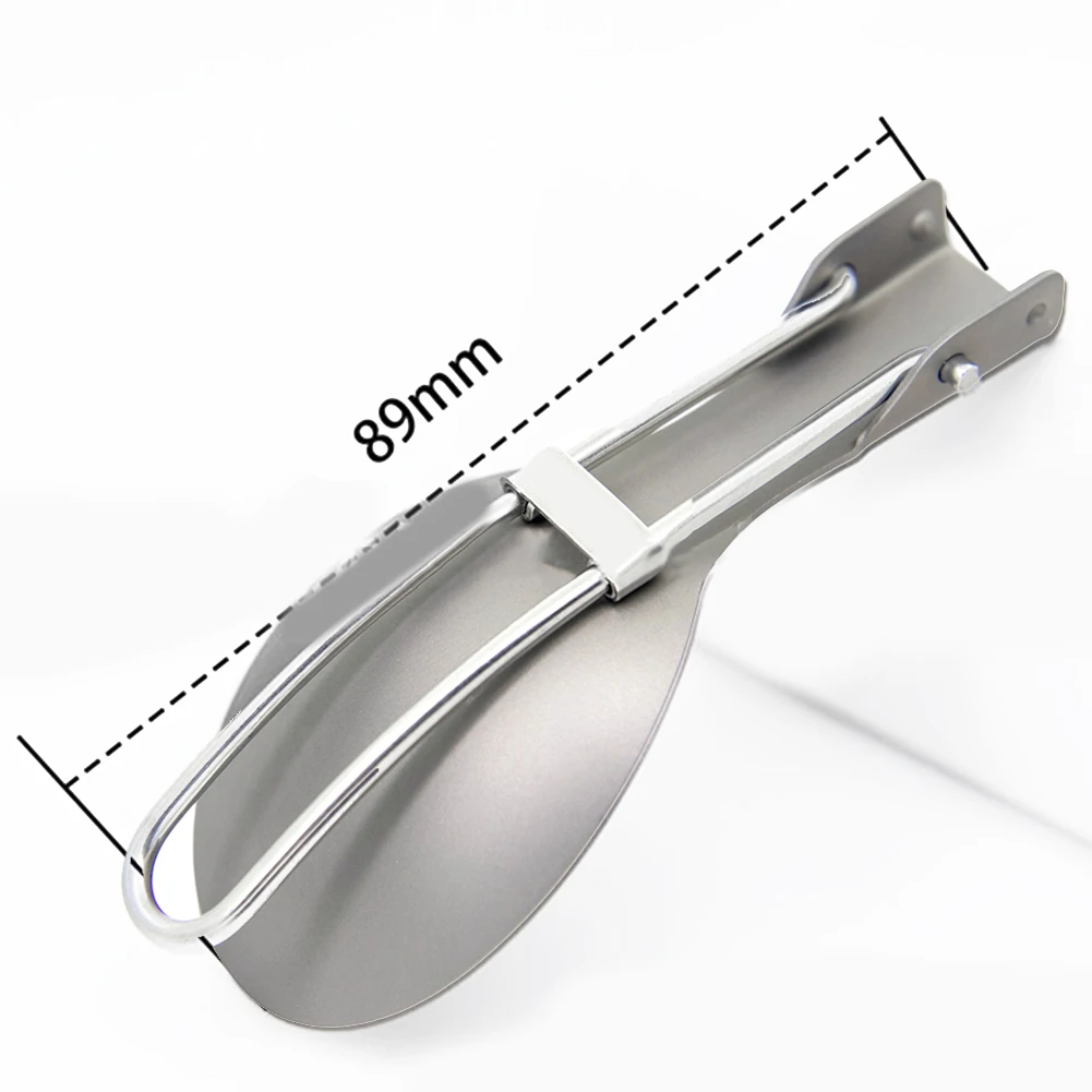 

Foldable Pure Ti Spoon For Outdoor Use - Ultralight Tableware Suitable For Camping -Durable Titanium Utensil For Adventure Trips