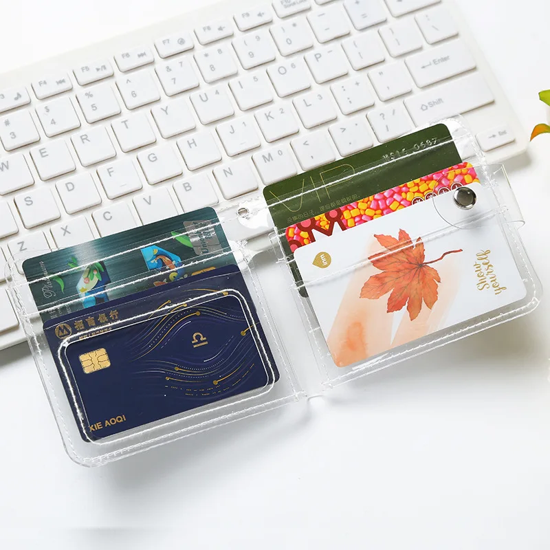 Monedero de PVC de colores claros para mujer y niña, monedero con láser para identificación de autobús, tarjetero de crédito comercial, bolsa pequeña plegable, billetera para dinero