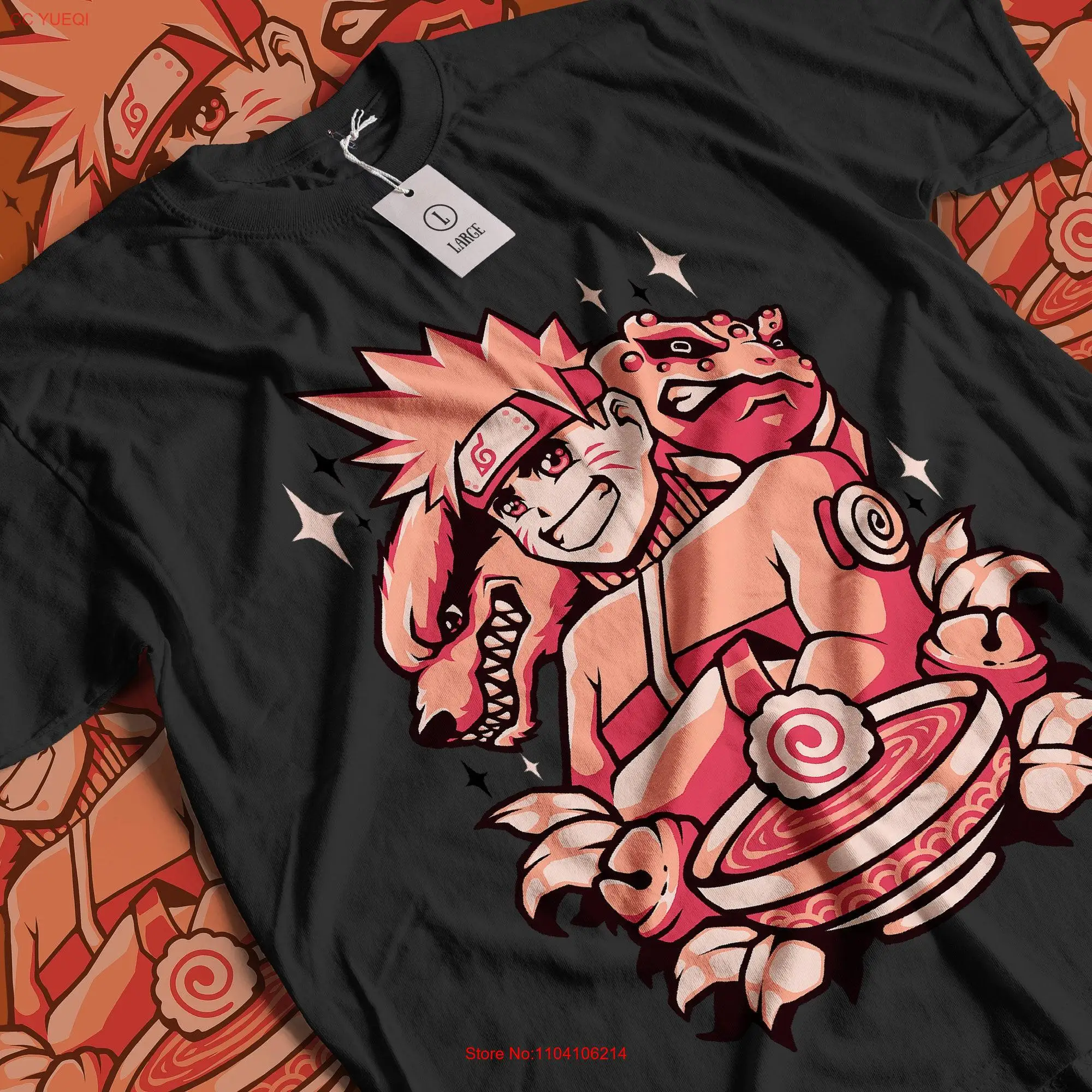 Camiseta de Anime clásica de manga larga o corta, ropa de calle estética de nueve colas, Ramen Shinobi