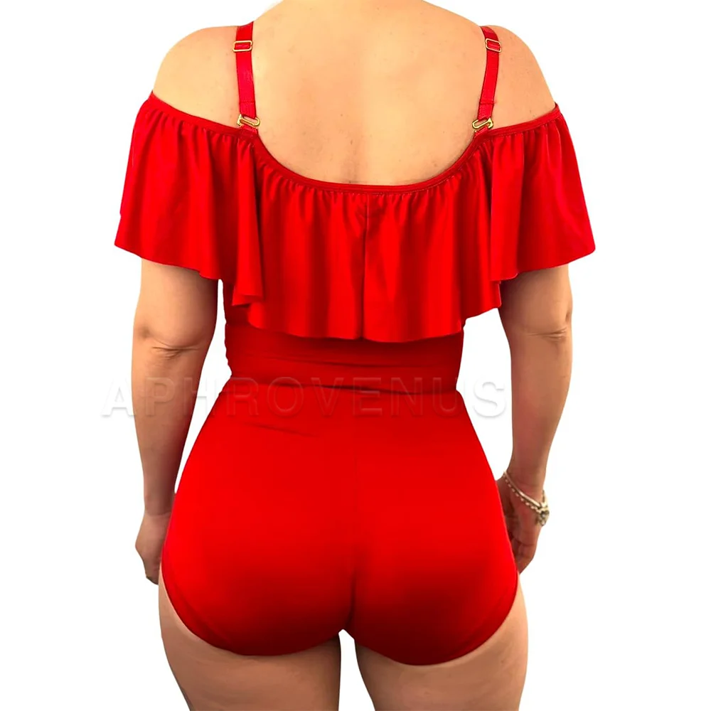 Red Ruffles Tummy Control Triangle Body Hourglass Shaper Compression Shapewear Waist Trainer Hook-eyes Underwear Fajas New