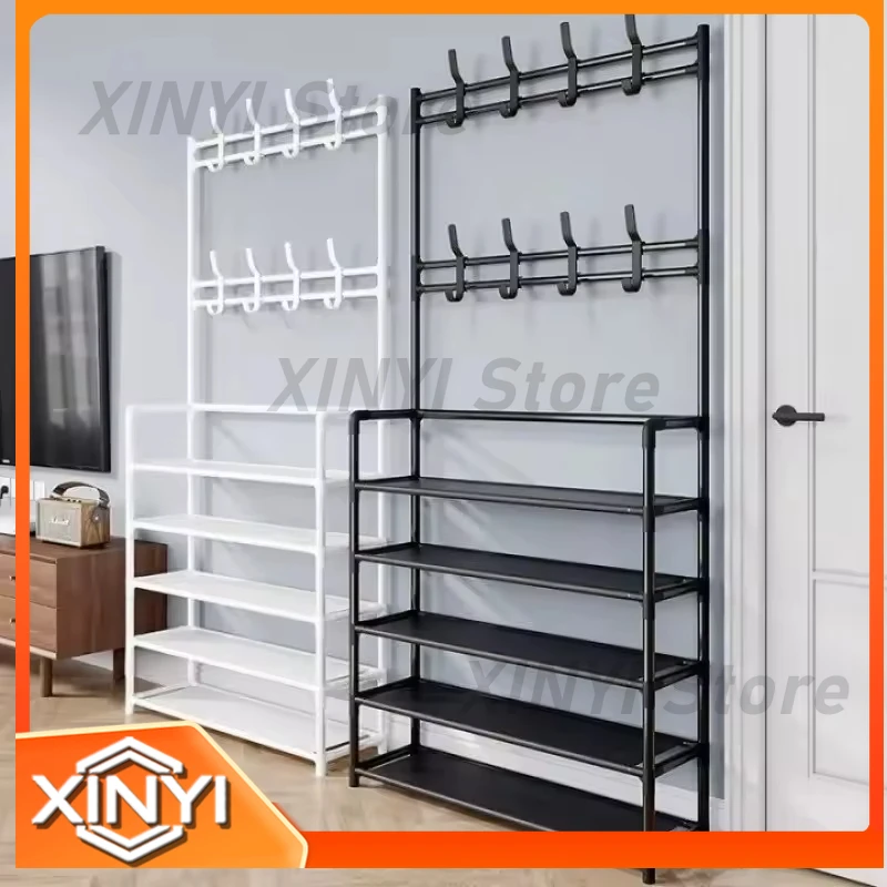 Five-Layer Coat Rack 80cm Simple Floor Shoe Rack for Bedroom Living Room Household Storage Organizer Space Saving Entryway