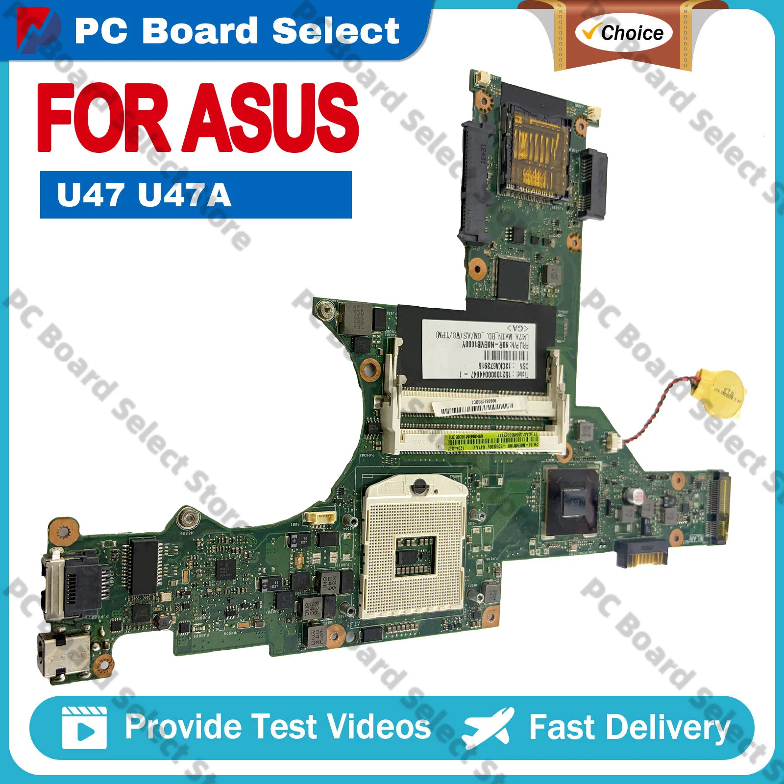 U47 U47A Laptop Motherboard For ASUS U47A U47 Notebook Mainboard This item is in stock 100% tests OK fast shipping High quality