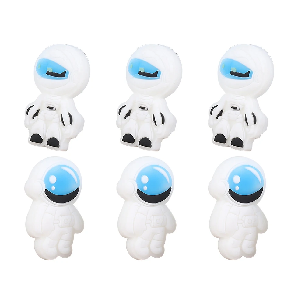 6 Pcs Spaceman Eraser Cool Erasers Bulk for White Fun Cute Cartoon Mini Student