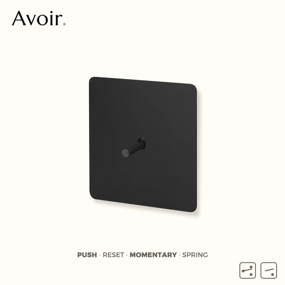 

Avoir Black Spring Switches House Accessories Push Button Electrical Sockets With Usb EU FR Reset Switch 220V Momentary Switch