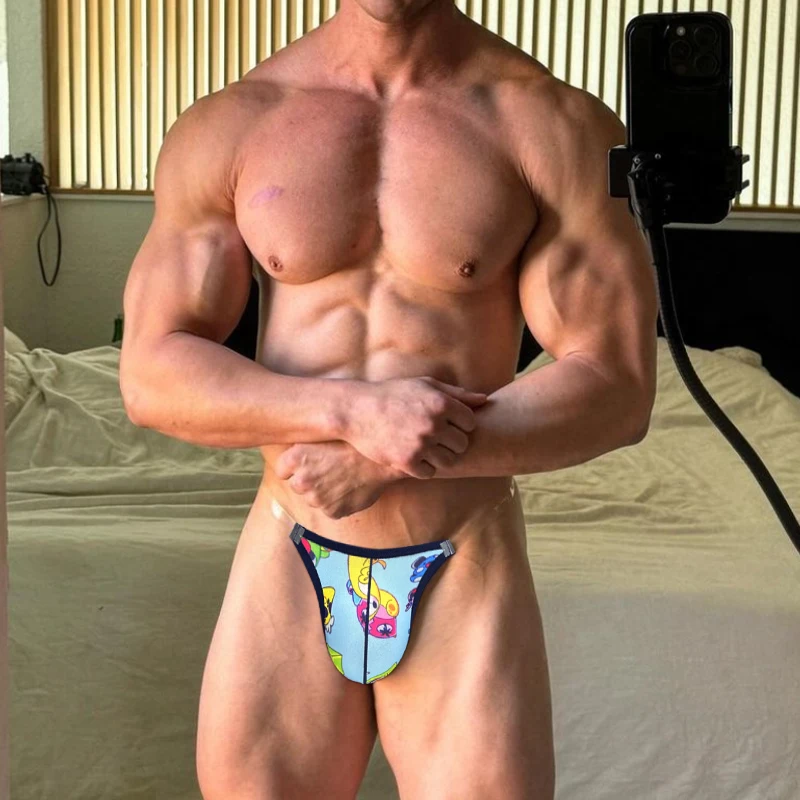 

Комфортное повседневное нижнее белье, стринги, летние красочные узоры с рогом, высокая вилка, прозрачные трусы с поясом, полное покрытие, обзор бедер