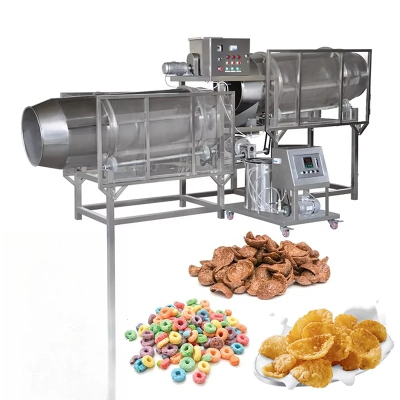 خط معالجة رقائق الذرة الأوتوماتيكي آلات صنع وجبات خفيفة من حبوب الذرة كوكو بوبس الإفطار