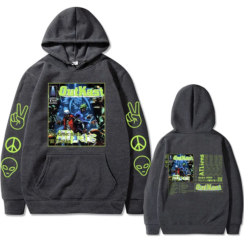 Rapper Outkast ATLiens Graphic Print Hoodie Andre 3000 Big Boi Hoodies Men Women Fashion Oversized Sweatshirt Hip Hop Streetwear