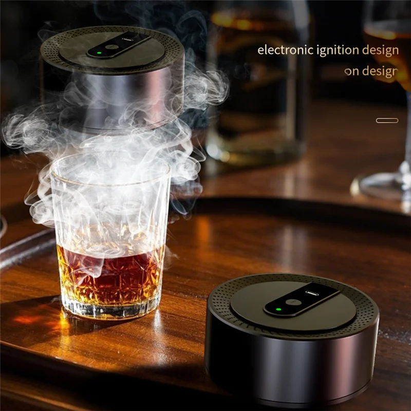A74G-Electric Whisky Smoker Kit, USB Rechargeable, Flameless Design, Adapting Multiple Whisky Sets, Ideal Gift For Men