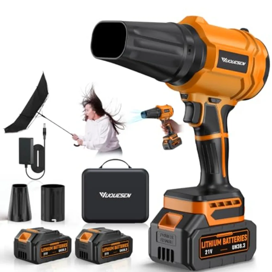 

Cordless Leaf Blower 980 000 RPM Handheld Leaf Blower with 2 X 4.0Ah Batteries Charger for Efficient Patio Cleaning Lawn Care a