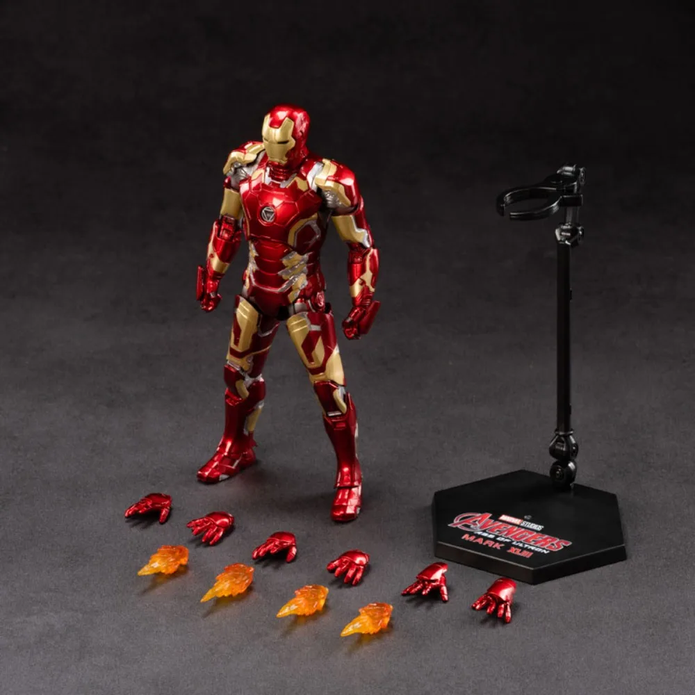 ZD Toys Original Iron Man MK43 ojos y pecho brillo figura de acción Tony Stark Mecha modelo móvil Anime vengadores colección juguete