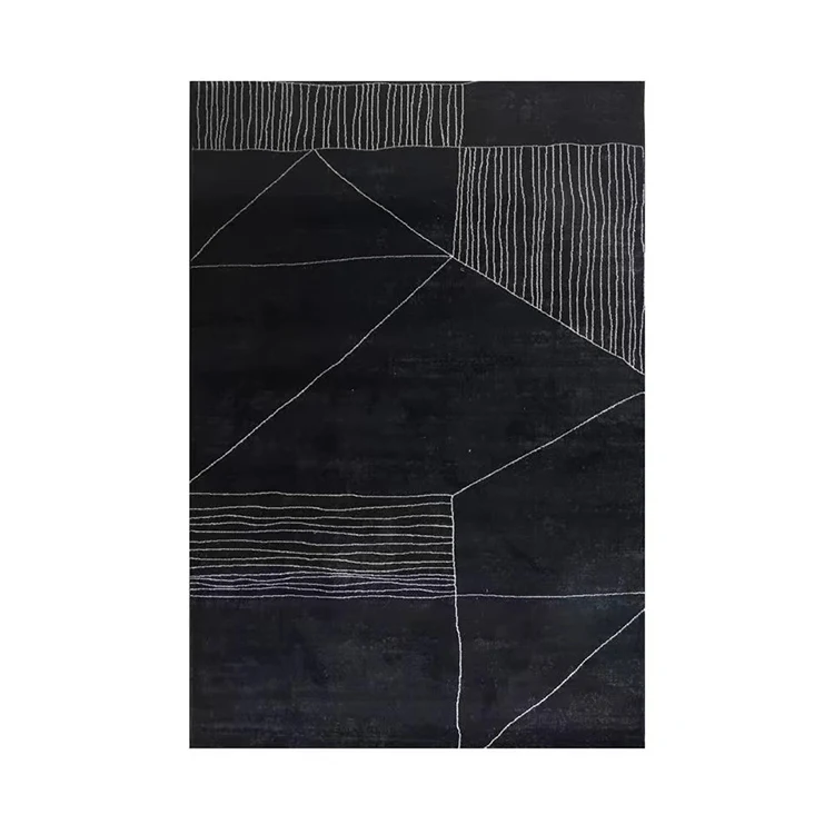 

2025Top Quality Modern Stylish Area Carpet Black Acrylic Rug Made in China Attractive Geometrical Rug/carpet for Home and Office