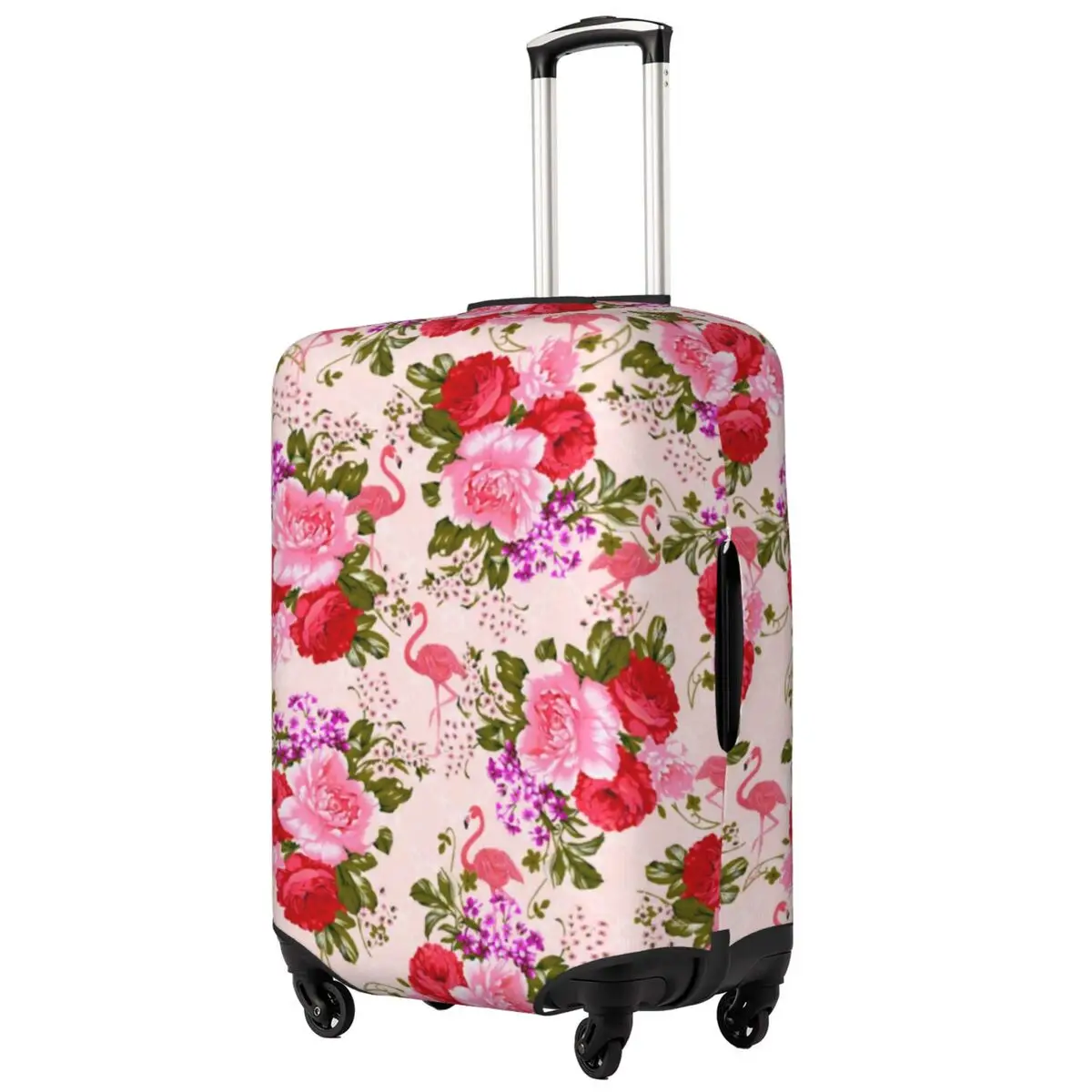 Tropikal Barok Çiçek Bavul Kapağı Vintage Pembe Güller Elastik İş Koruyucu Bagaj Aksesuarları Uçuş