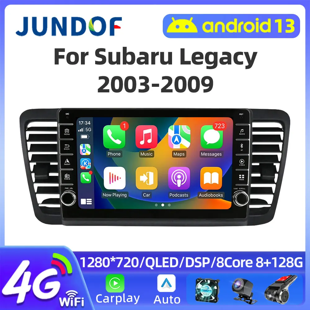 2 Din Android 12 Car Radio Multimedia Video Player For Subaru Outback 3 Legacy 4 2003-2009 Stereo Navigation GPS 4G Carplay