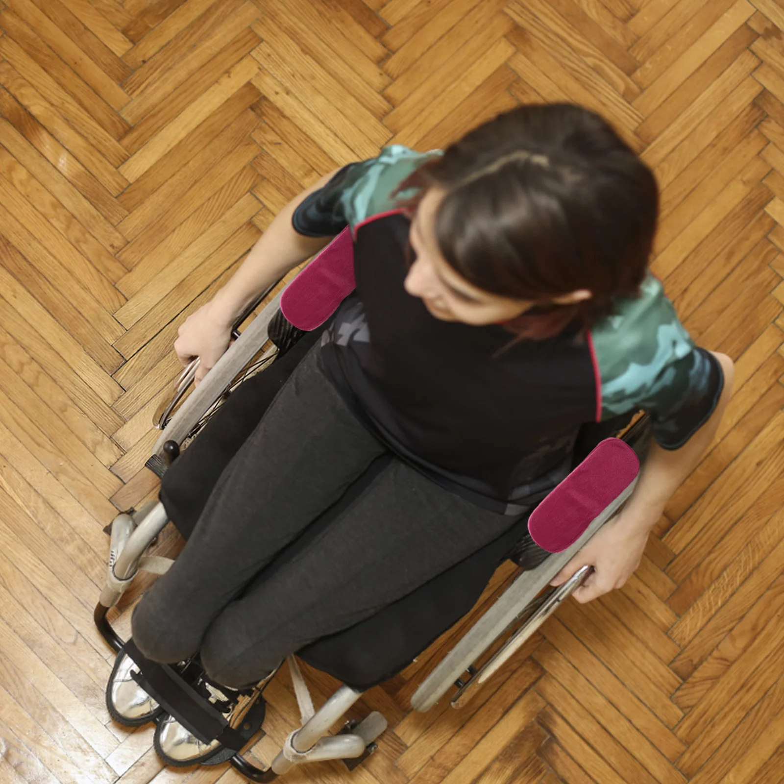 

1 Pair Anti-Cold Armrest Pads For Wheelchair (Purple) Thick Memory Foam Warm Cover Winter Comfort Universal Replacement Padded