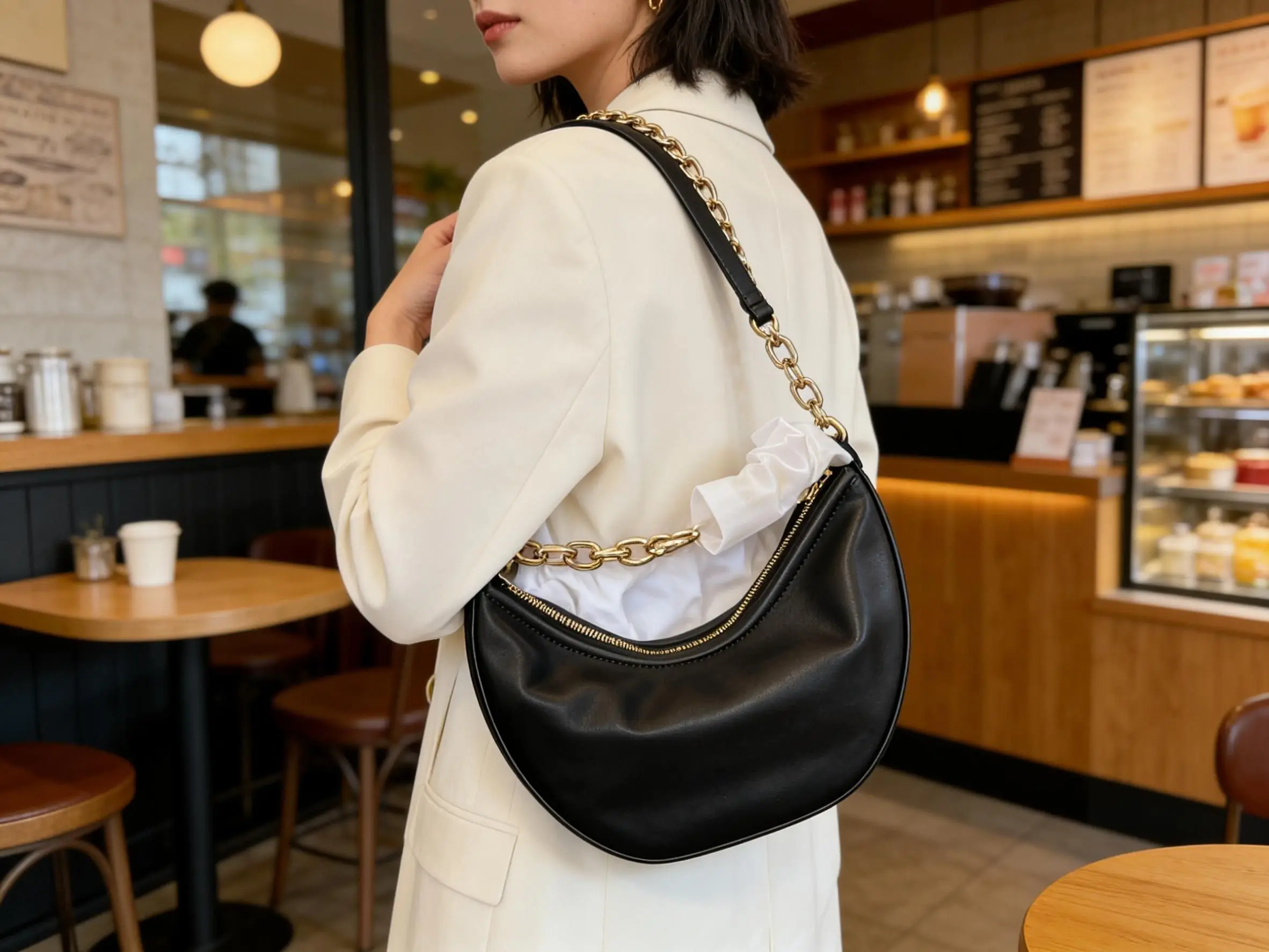 

Street Trend Underarm Moon Shape Handbag Women's Design Sensation Bag Personalized Women's luxury handbags