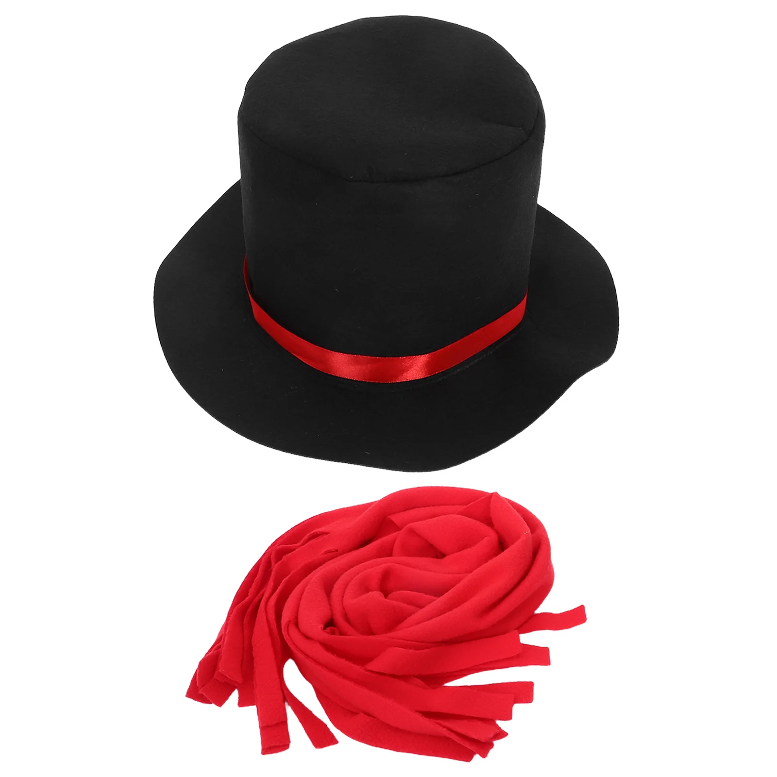 2Pcs Snowman Costume Set Christmas Hat Scarf Winter Holiday Party Cosplay Accessories Frosty Dress Up Kit Snowman Fancy Dress