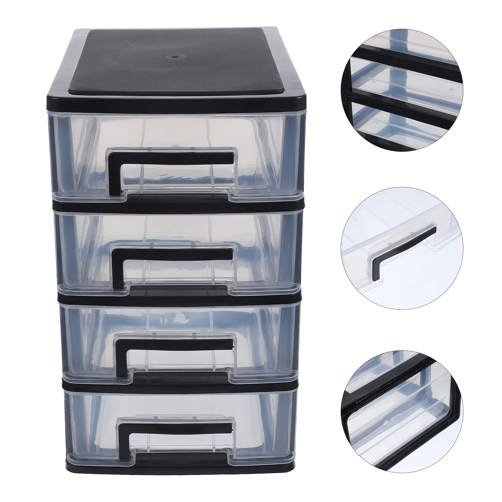 

Storage Items Transparent Desktop Box Drawer Cabinet Four - Layer Closet Size 3 Portable Type Multi-layer Shelf