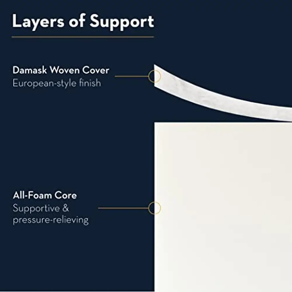 ที่นอนเมมโมรี่โฟมแบบสั้น 6 นิ้ว สำหรับรถบ้าน ได้รับการรับรอง CertiPUR-US ให้ความสบายในการเดินทาง นอนหลับสบาย โฟมนุ่ม ลดแรงกดทับ พร้อมผ้าคลุมลายดามัสก์ สำหรับรถบ้าน