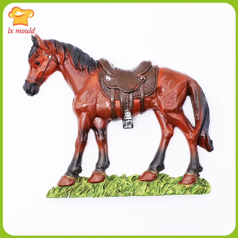 Horse Silicone Fondant Mold Farm Animal Sugarcraft Chocolate Cake Topper Decorating Baking Mould for DIY Resin Polymer Clay