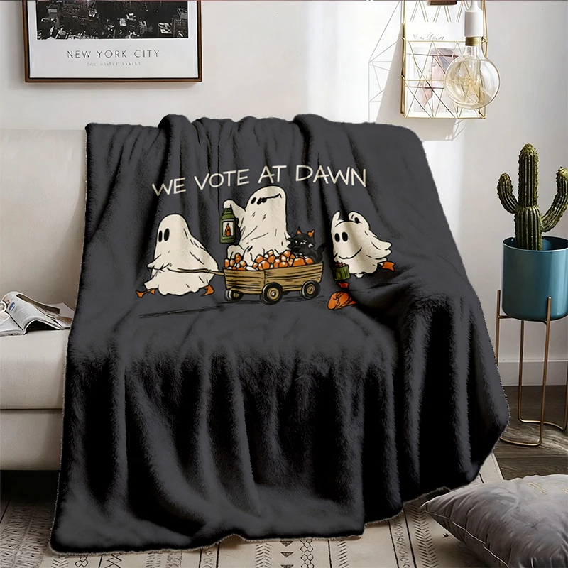 We Vote At Dawn Flannel Blanket, Pro-Democratic Flannel Blanket, Fall Flannel Blanket Liberal, Polite Midterms Voter