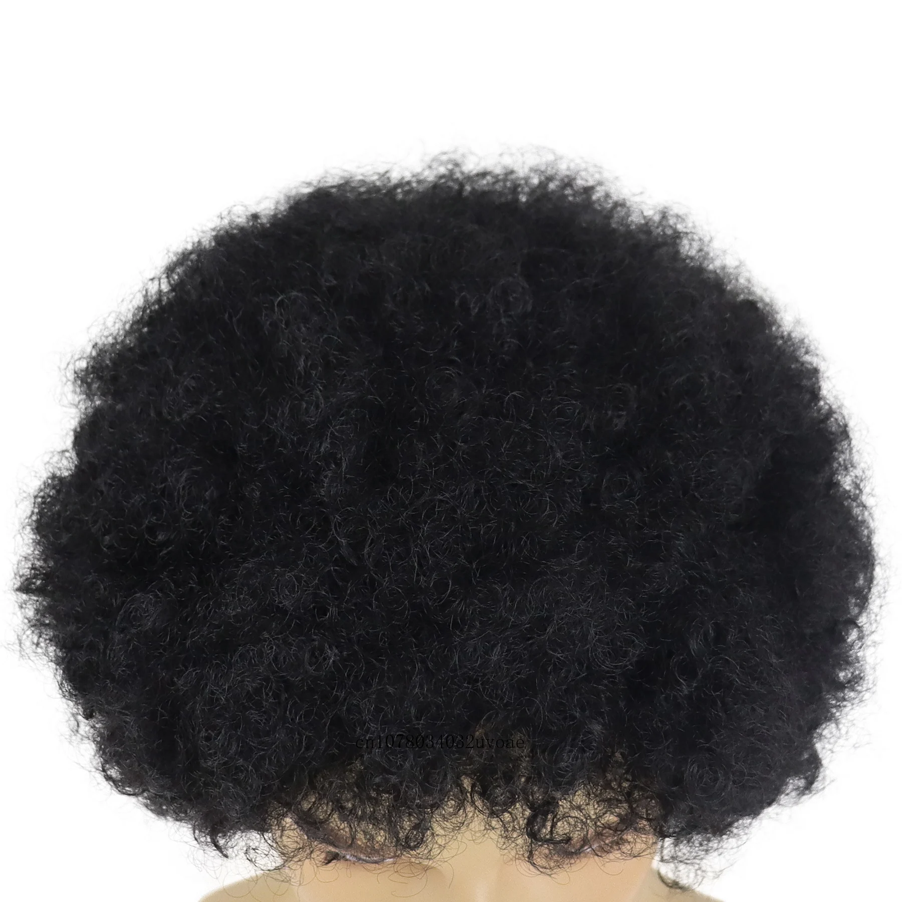 Synthetic Afro Black Men Wigs Curly Big Curly Short Haircuts Fluffy Wigs Natural African American Hair Bangs Wig Disco Costume