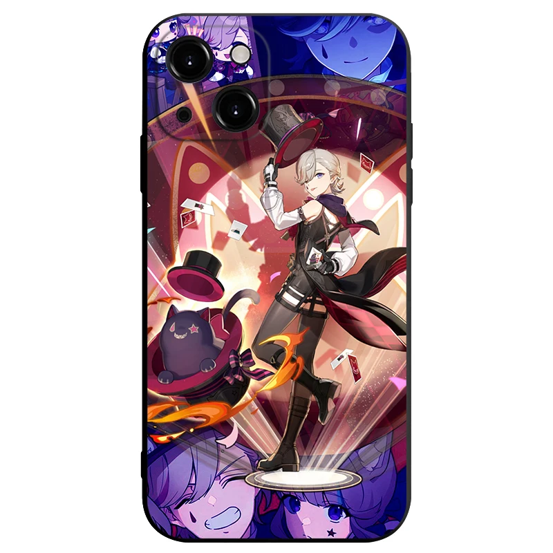 Lyney Fontaine Genshin Impact 4.0 Character Magician Phone Case For iPhone 14 13 12 11 Pro Max Mini XS X XR SE3 2 7 8 Plus