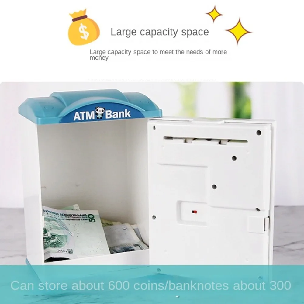 ปลอดภัยน่ารักเครื่อง ATM เพลงขนาดใหญ่ความจุการ์ตูน Money Bank พร้อมที่จับของเล่นเด็ก Cash Bank คริสต์มาสของขวัญ