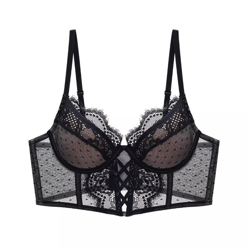 Elegant French Lace Push Up Lingerie Set Thin Soft Underwire Bra Sheer Ruched Chemise For Petite Small Bust Ladies S-XL
