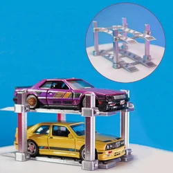 1Set 1/64 Scale Garage Lift-type Parking Rack Model 3D Printed PLA Material Double Layered Display Bracket Tools for Model Cars