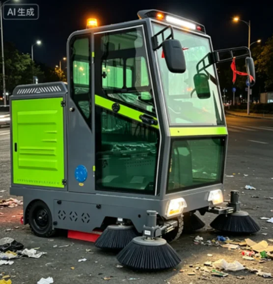 Customized DM-2100H Property Cleaning Sweeping Machine Ride On Electric Industrial Road Floor Scrubber Sweeper For Sale