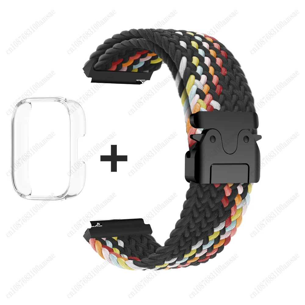 22mm Nylon Strap +case For Redmi Watch 5 Active Braided Comfortable Bracelet Wristband For Redmi Watch 5 Lite Accessories Correa