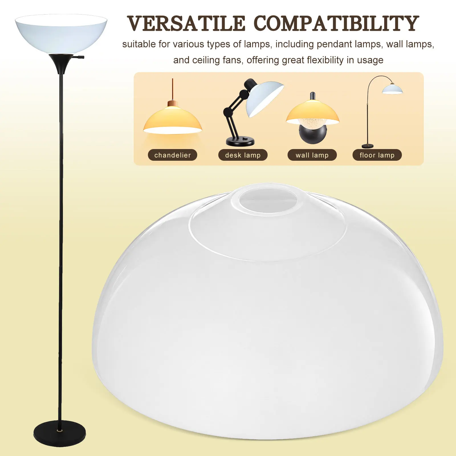 290mm White Acrylic Lampshade Pendant Lamp Shade E27 Bulb Cover DIY Pendant Lampshade Accessories Decorative Lamp Shade