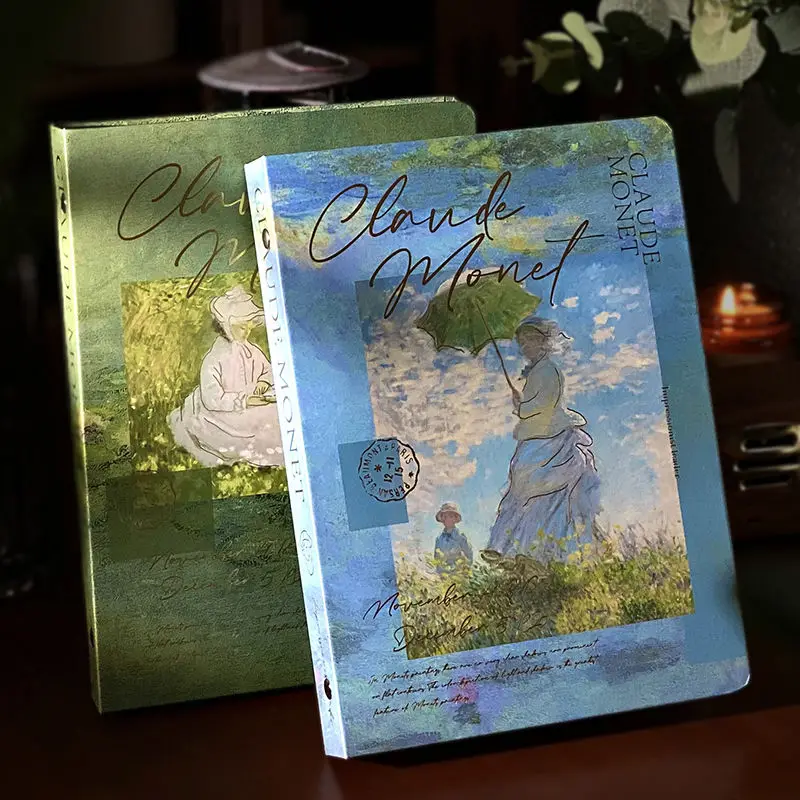 

Monet'S Oil Painting Landscape Loose-Leaf Book B5 Detachable Notebook Shell Loose-Leaf Paper A5 Literary Retro Handbook